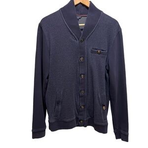 Ted Baker London Navy Blue Button Down Cardigan Sweater Size 4 Large